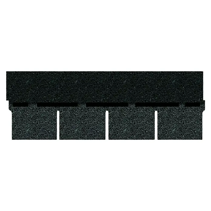 Onduline Tégola standard rectangular - 34 x 100 cm, Otros, Negro - Primer plano de una teja asfáltica negra, conocida por su durabilidad y diseño resistente a la intemperie.
