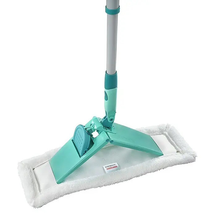 Leifheit Bodenwischer Classic XL Microfibre Tele - 42 cm, 58 % Polyester, 42 % Baumwolle - Ein Mikrofaser-Wischmopp mit einem mintgrünen Mechanismus zum Auswringen des Mopps. Ideal für die schnelle und effiziente Reinigung großer Flächen.
