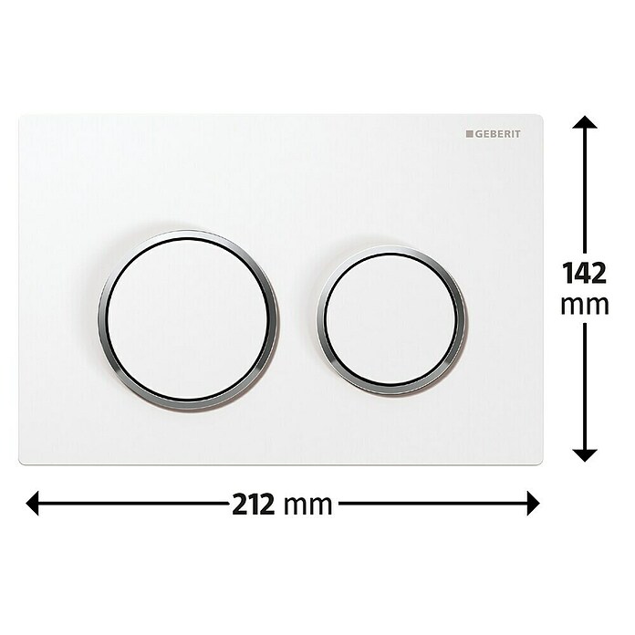 Geberit Placa de accionamiento (Blanco de alto brillo, 2 descargas)