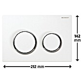 Geberit Placa de accionamiento (Blanco de alto brillo, 2 descargas)