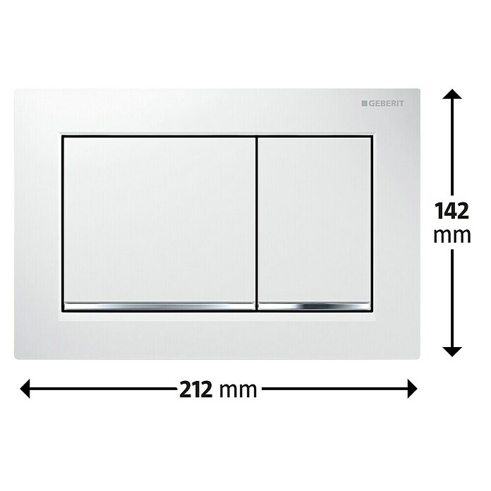 Geberit Placa de accionamiento (Blanco/Cromado, 2 descargas)