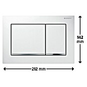 Geberit Placa de accionamiento (Blanco/Cromado, 2 descargas)
