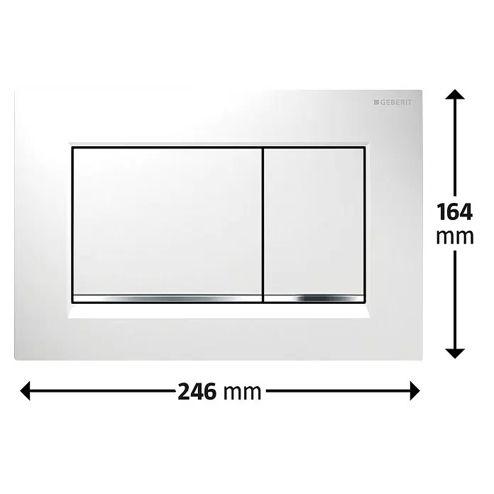 Geberit Betätigungsplatte Sigma 20 - 115.883.KJ.1Weiß Hochglanz, 2-Mengen-Spülung