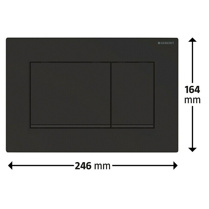 Geberit Placa de accionamiento Sigma 20 (Negro, 2 descargas) | BAUHAUS