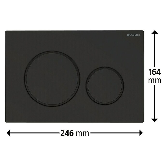 Geberit Betätigungsplatte Sigma 20 115.882.16.1 (Schwarz Matt, 2-Mengen-Spülung) | BAUHAUS