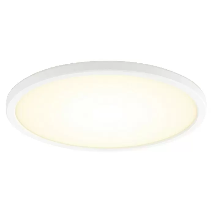 Philips Hue LED-Panel rund White Tento S - 16,6 W, Ø x H: 29,1 x 3,2 cm, Weiß, Warmweiß - Weißes, rundes LED-Deckenlicht für die flächenbündige Montage, das warmes Licht abgibt.