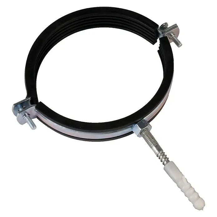 Air-Circle Schallschutz-Schelle - Durchmesser: 150 mm - Rohrschelle mit Gummieinlage und Dübel zur sicheren Befestigung von Rohren an Wänden und Decken. Ideal für Sanitär- und Heizungsinstallationen.