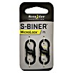 Nite Ize Doppelkarabiner Micro Lock (35,5 x 15 mm, Edelstahl, Schwarz, Zugfestigkeit: 1,4 kg)
