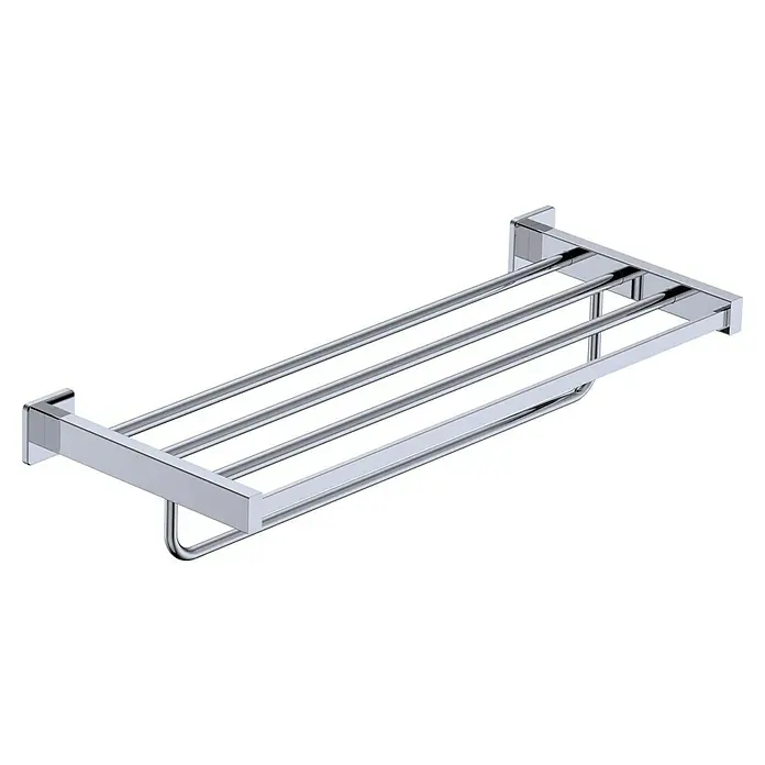 Camargue Makalu Toallero con estante - Ancho: 55 cm, Cromo - Un toallero cromado con estante, ideal para el baño, ofrece almacenamiento práctico y una estética moderna.