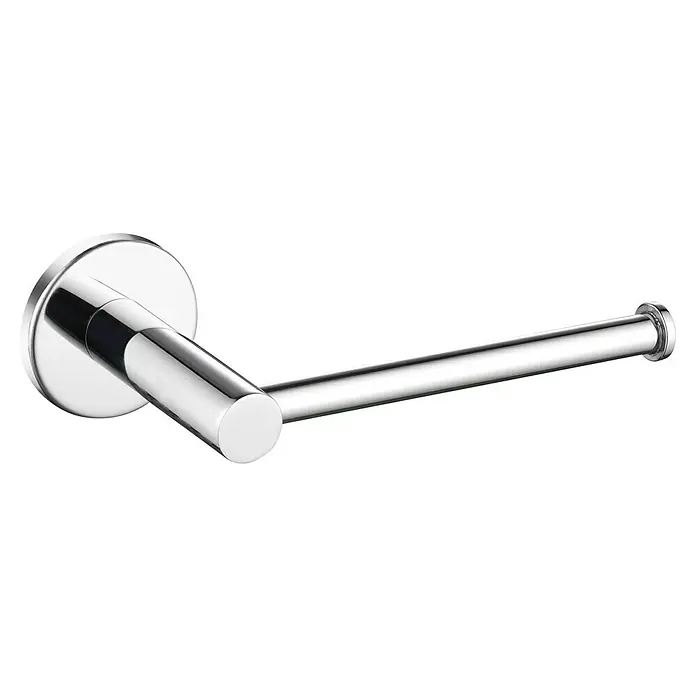 Camargue Carlit Portarrollos papel higiénico - Sin tapa, Níquel - Un portarrollos de papel higiénico cromado brillante con base redonda y brazo cilíndrico, ideal para baños y aseos.