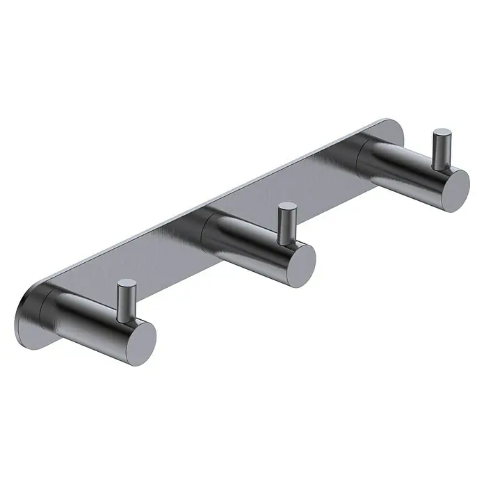 Camargue Carlit Colgador de baño - Número de ganchos: 3 ud., Black gun metal - Perchero de pared con ganchos.