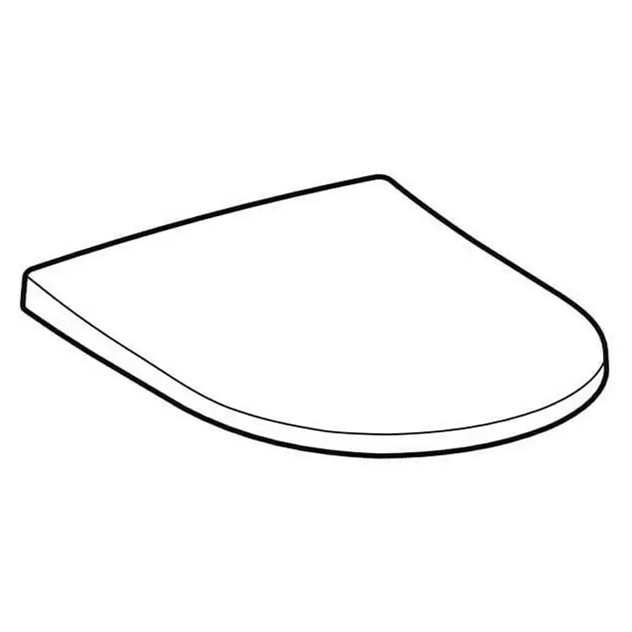 Geberit Acanto WC-Sitz - Duroplast, Weiß, Mit Absenkautomatik - Weißer WC-Sitz mit gerader Rückseite und abgerundeter Vorderseite.