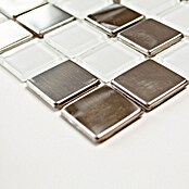 Mosaikfliese Quadrat Crystal Mix XAM A441 (32,7 x 30,2 cm, Weiß, Glänzend)