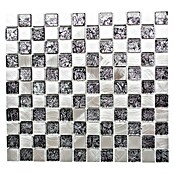 Mosaikfliese Crystal Mix XAM A851 (32,7 x 30,2 cm, Schwarz/Silber, Matt)
