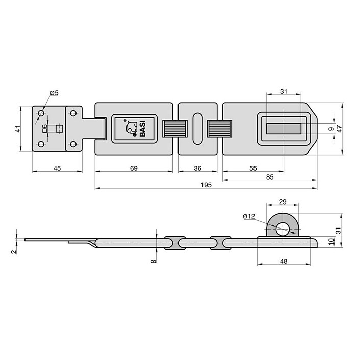 Basi Sicherheitsüberfalle SF 50 (L x B: 195 x 47 mm, Verzinkt) | BAUHAUS