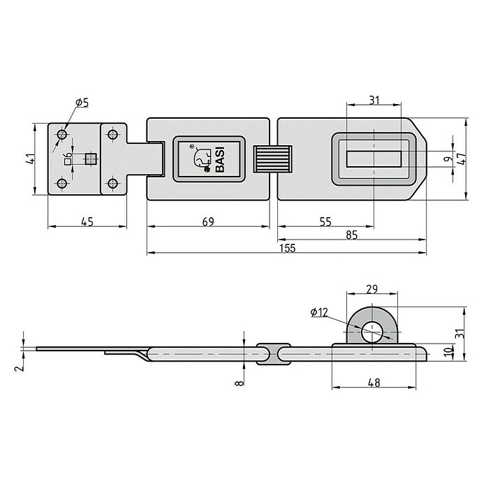 Basi Sicherheitsüberfalle SF 50 (L x B: 155 x 47 mm, Verzinkt) | BAUHAUS