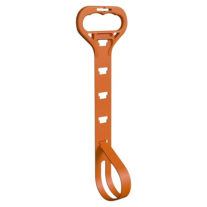 D-Line Kabelverbinder Universalhalterung mit Griff/Aufhängung - Orange - Orangefarbener Spanngurt mit Griff und Schlaufen. Ideal zum sicheren Befestigen und Tragen von Lasten. Praktisch und robust.