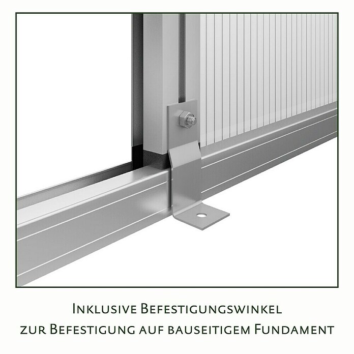 KGT Gewächshaus Dahlie IV (Außenmaß inkl. Dachüberstand (B x T): 297 x 429 cm, Material Seitenwand: Kunststoff, 16 mm, Tannengrün) | BAUHAUS