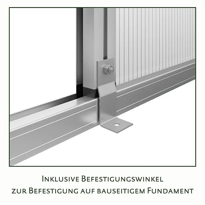 KGT Gewächshaus Rose III - Außenmaß inkl. Dachüberstand (B x T): 233 x 323 cm, 10 mm, Anthrazitgrau - Befestigungswinkel für die sichere Montage auf bauseitigem Fundament. Inklusive für einfache Installation und Stabilität des Produkts.