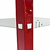 Regalux Schwerlastregal (Traglast pro Boden: 65 kg, Anzahl Böden: 5 Stk., Stecken, Grau/Rot) | BAUHAUS