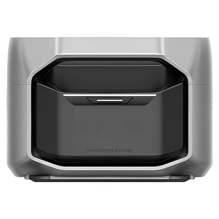 EcoFlow Ersatz-Akku DELTA Pro 3 - 0% MwSt. - 4.096 Wh - Nahaufnahme eines intelligenten, grauen Batterieladegeräts mit einem eleganten, modernen Design, das sich ideal für das Aufladen von Akkus eignet.