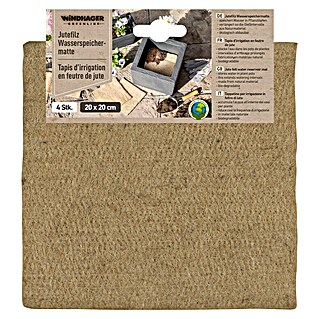 Windhager Jutevliesmatte Jutefilz Wasserspeichermatte (Natur, B x L: 20 x 20 cm)