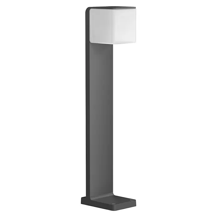 Steinel LED-Außenwegleuchte GL 80 C - L x B x H: 11 x 16,1 x 64,8 cm, Anthrazit, Warmweiß - Graue Outdoor-Pollerleuchte mit weißem Lichtpaneel.