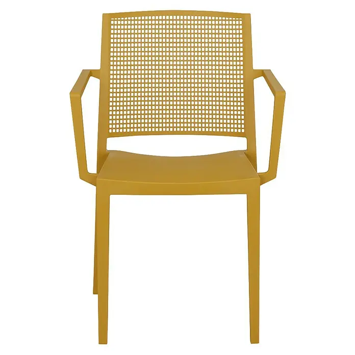 Siena Garden Urban Lights Gartenmöbel-Set Square Sessel/SolaTisch - 3 -tlg., Polypropylen, Mustard/Anthrazit, 80 x 80 cm - Goldener Rattansessel mit Armlehnen, stilvoll und komfortabel. Perfekt für jeden Raum und ein echter Hingucker. Zeitloses Design für Ihr Zuhause.