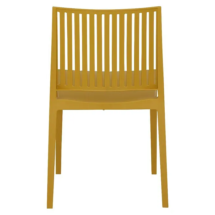 Siena Garden Urban Lights Stapelstuhl Lane - Polypropylen, Stapelbar, Mustard, B x T x H: 46 x 56 x 80 cm - Goldener Plastikstuhl mit geradem Rückenteil, ideal für den Garten oder die Terrasse, robust und wetterfest.