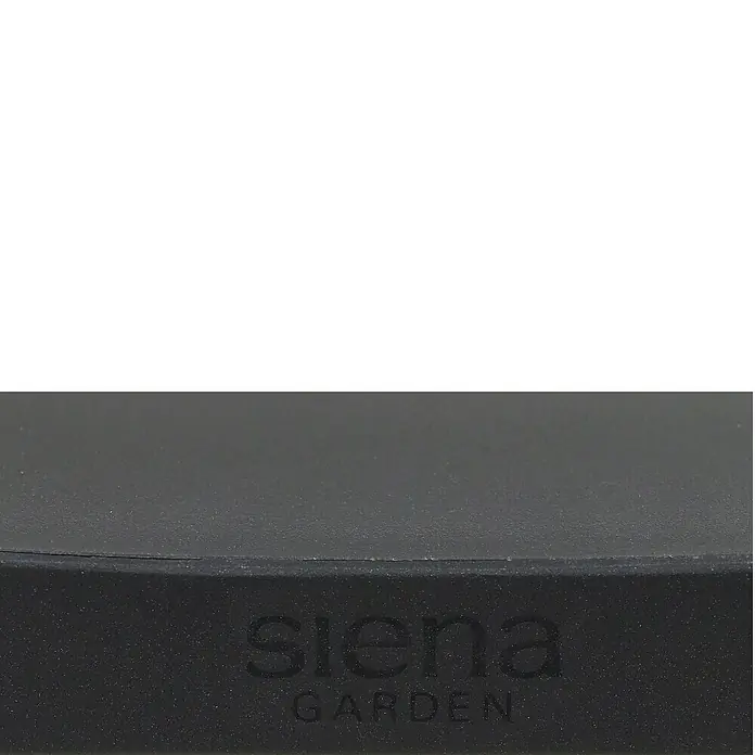 Siena Garden Urban Lights Stapelsessel Lane - Polypropylen, Stapelbar, Anthrazit, B x T x H: 57 x 56 x 80 cm - Nahaufnahme eines schwarzen "Siena Garden" Produkts, das durch seine schlichte Eleganz und hochwertige Verarbeitung besticht.