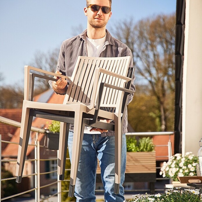 Siena Garden Urban Lights Stapelsessel Lane (L x B x H: 56 x 57 x 80 cm, Anthrazit, Polypropylen) | BAUHAUS