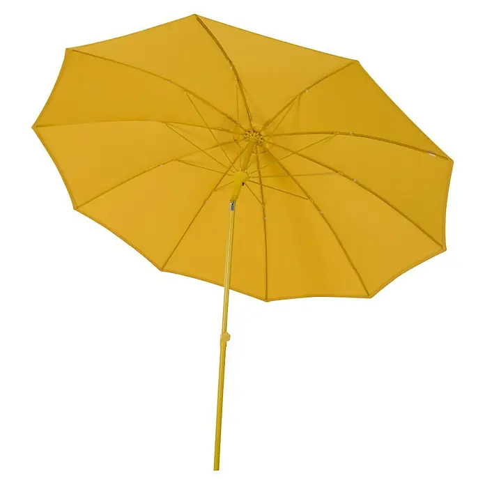 Siena Garden Marktschirm rund Paolo - Curry, Durchmesser Bespannung: 270 cm - Gelber Sonnenschirm mit stabilem Gestell und leuchtendem Stoff für sonnige Tage im Freien. Ideal für Garten, Terrasse oder Balkon.