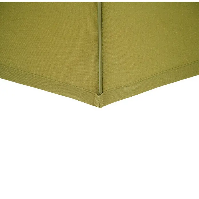 Siena Garden Marktschirm rund Paolo - Olive, Durchmesser Bespannung: 270 cm - Detailaufnahme eines grünen Sonnenschirms, der die hochwertige Verarbeitung und das robuste Material hervorhebt. Ideal für sonnige Tage im Freien.