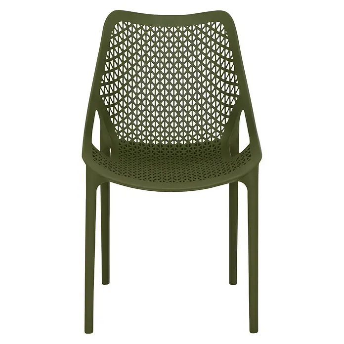 Siena Garden Urban Lights Stapelsessel District - Polypropylen, Stapelbar, Olive, B x T x H: 60 x 50 x 81 cm - Grüner Polypropylen-Stuhl mit durchbrochenem Design für den Innen- und Außenbereich, robust und stilvoll.