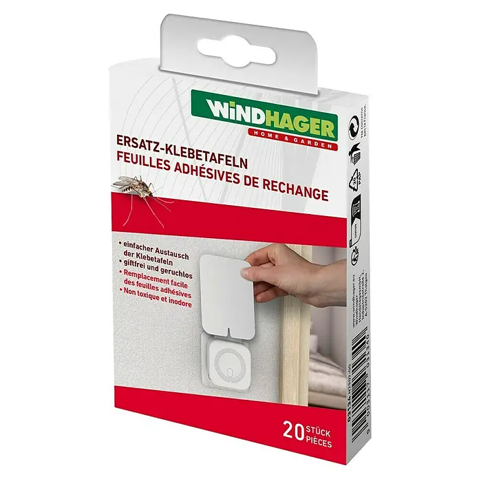 Windhager Ersatz-Klebetafeln - Passend für: Windhager Klebefalle Fluginsekten UV, 20 Stk. - Eine Packung Windhager Ersatz-Klebetafeln für Insektenfänger, umweltfreundlich und effektiv gegen lästige Insekten im Haus und Garten.