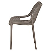 Siena Garden Urban Lights Gartenmöbel-Set District Sessel/Paco Tisch (Tisch (L x B x H): 140 x 90 x 71 cm, Sessel (L x B x H): 50 x 60 x 81 cm, 5 -tlg., Melamin, Polypropylen, Taupe/Anthrazit, Stapelbar) | BAUHAUS