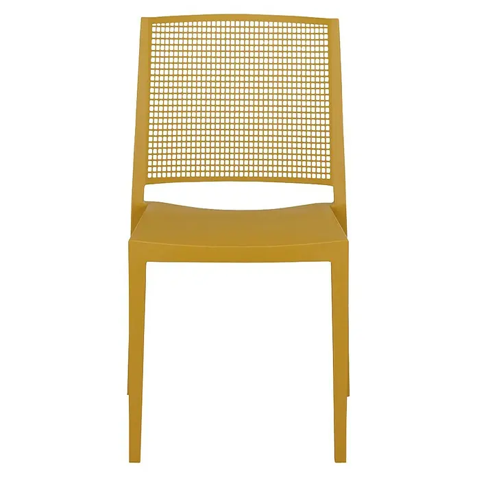 Siena Garden Urban Lights Stapelstuhl Square - Polypropylen, Stapelbar, Mustard, B x T x H: 46 x 56 x 80 cm - Gelber Rattanstuhl mit minimalistischem Design. Eine stilvolle Ergänzung für jedes moderne Zuhause, die Komfort und Ästhetik verbindet.