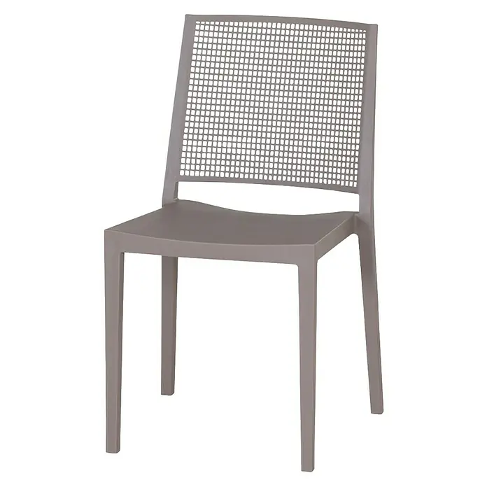 Siena Garden Urban Lights Stapelstuhl Square - Polypropylen, Stapelbar, Taupe, B x T x H: 46 x 56 x 80 cm - Elegantes, taubengraues Stuhl-Design mit markanter Rattan-Rückenlehne, perfekt für stilvolle Essbereiche und Terrassen. Moderner Komfort trifft auf zeitlose Ästhetik.