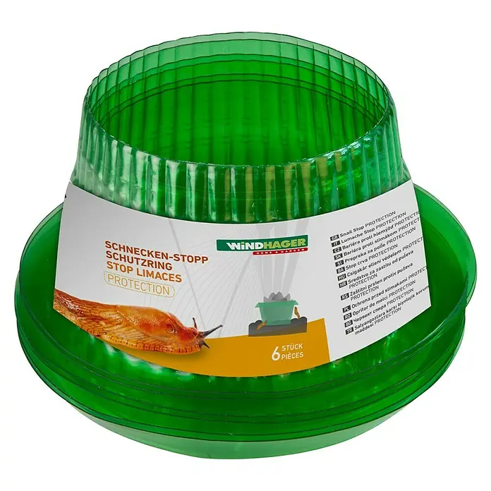 Windhager Schnecken-Stopp - 6 Stk. - Windhager Schneckenstopp Schutzringe, 6 Stück. Effektiver Schutz vor Schnecken im Garten für Gemüse und Blumenbeete.