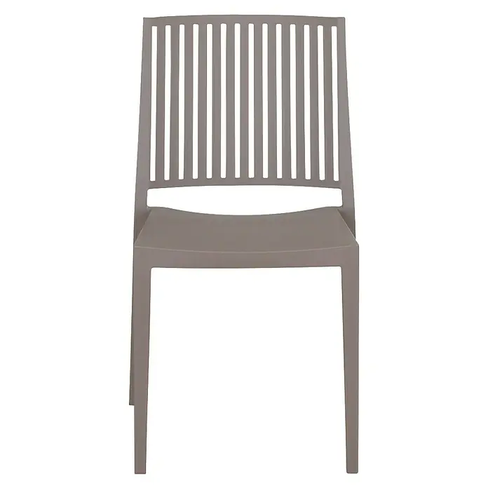 Siena Garden Urban Lights Stapelstuhl Lane - Polypropylen, Stapelbar, Taupe, B x T x H: 46 x 56 x 80 cm - Dieser moderne Stuhl in Taupe verfügt über eine Lamellenlehne und eine schlichte Sitzfläche, ideal für stilvolle Innen- und Außenbereiche.