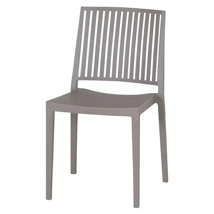 Siena Garden Urban Lights Stapelstuhl Lane - Polypropylen, Stapelbar, Taupe, B x T x H: 46 x 56 x 80 cm - Moderner grauer Stuhl mit Lattenmuster für Garten oder Esszimmer. Das robuste Design macht den Stuhl ideal für Innen- und Außenbereiche.