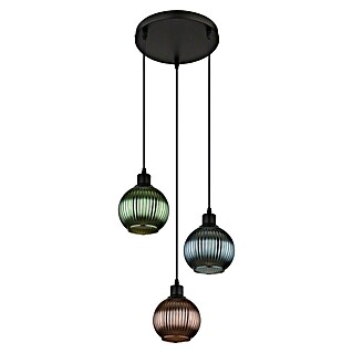 Globo Pendelleuchte rund Zumba (25 W, Ø x H: 25 x 120 cm, Grün/Petrol/Bronze, Schwarz, E27)