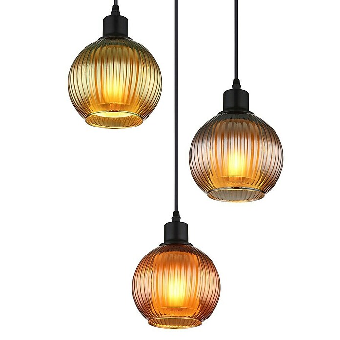 Globo Pendelleuchte rund Zumba (25 W, Ø x H: 25 x 120 cm, Grün/Petrol/Bronze, Schwarz, E27) | BAUHAUS