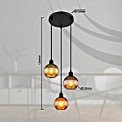 Globo Okrugla viseća svjetiljka Zumba  (25 W, Ø x V: 25 x 120 cm, Raznobojno, Crna, E27) | BAUHAUS