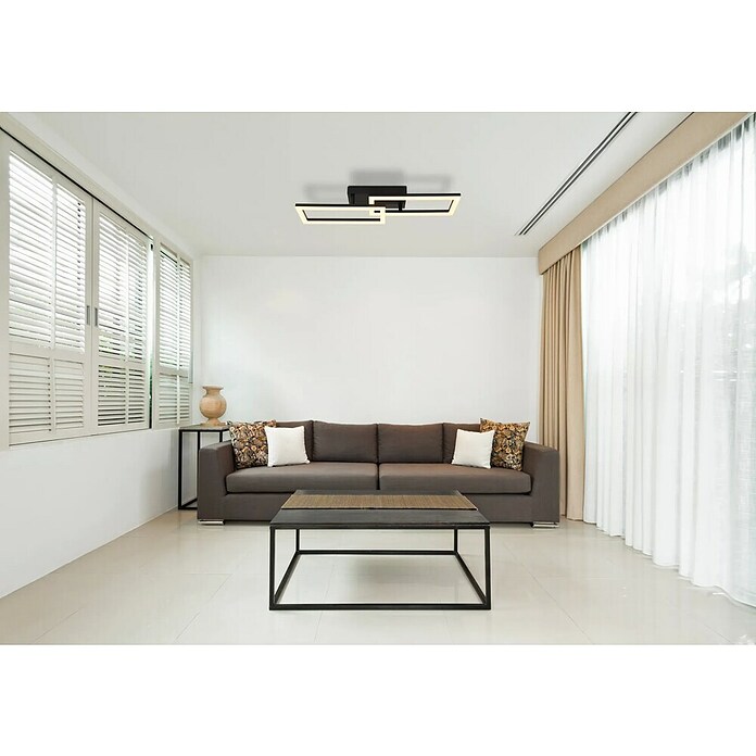 Globo LED stropna svjetiljka Sapena  (20 W, D x Š x V: 61,4 x 19,5 x 9 cm, Crna, Topla bijela) | BAUHAUS