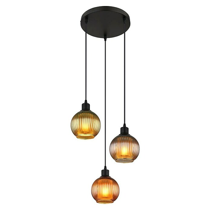 Globo Pendelleuchte rund Zumba (25 W, Ø x H: 25 x 120 cm, Grün/Petrol/Bronze, Schwarz, E27) | BAUHAUS
