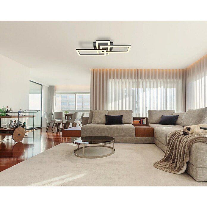 Globo LED stropna svjetiljka Sapena  (24 W, D x Š x V: 61,4 x 34,1 x 9,3 cm, Topla bijela) | BAUHAUS