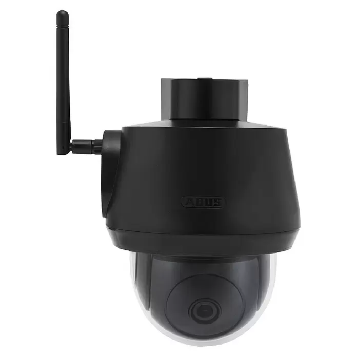 Abus Überwachungskamera PPIC52520 - Auflösung: 4K Ultra HD/HDR, Schwarz - Schwarze ABUS Dome-Überwachungskamera mit externer Antenne für drahtlose Überwachung.