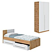 Armario para ropa y cama Noa (Roble Nodi/Blanco Artik, 2 pzs.) | BAUHAUS
