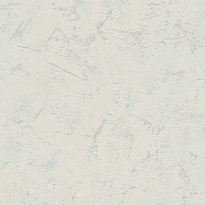 Vliestapete - Hellgrau, Uni, 10,05 x 0,53 m, Spachtelstruktur - Grauer, strukturierter Wandhintergrund mit subtilen Kratzern und unebener Oberfläche, ideal für Texturen.